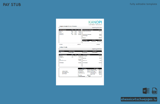 Beispielvorschau des Lohnabrechnungsunternehmens Kanopi Contract Services (Vereinigtes Königreich)